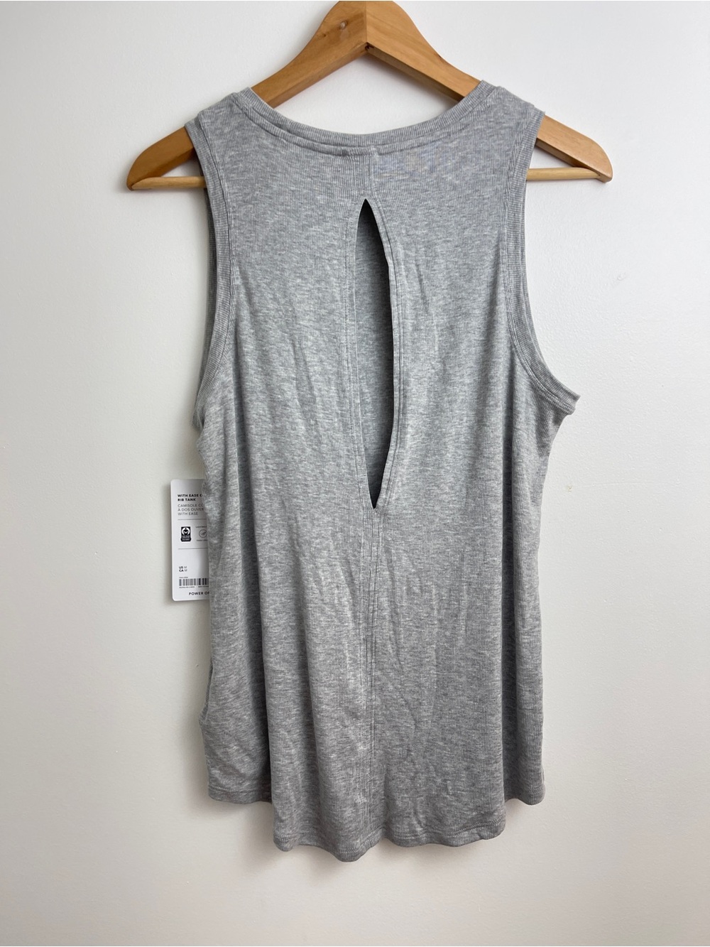 Athleta Heather Gray Ribbed Tee NWT Size M - Picture 4 of 5